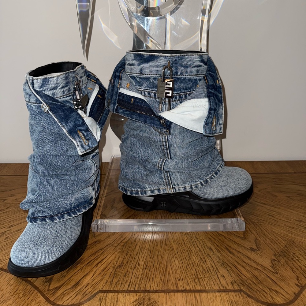 Givenchy Shark Biker Denim Boots
